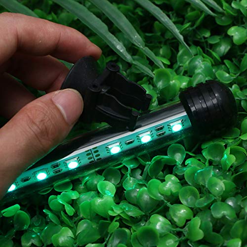 UEETEK Luz del Acuario LED Tanque de Peces Color de la luz Que Cambia Sumergible Luces LED de Cristal bajo el Agua Luces con Control Remoto 38cm (Enchufe de la UE)