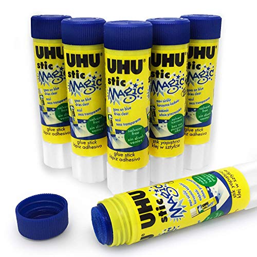 Uhu Stic Mágico Barra de Pegamento – Pack de 6 – 8.2g – Libre de Solventes - 3000688