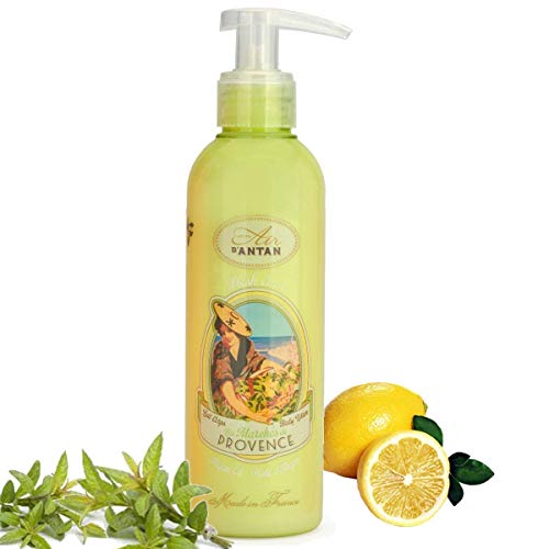 Un Air d’Antan® Crema Corporal Francesa Provence con Manteca de Karite y Aceite de Argan, Perfume Verbena, Bergamota y Limón, Formula Reafirmante, Para Mujer o Hombre - Idea Regalo - Bomba 200ml