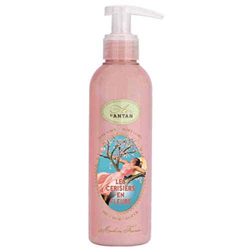 Un Air d'Antan® Flor de Cerezo - Loción corporal con manteca de karité y aceite de argán, fragancia exclusiva de primavera, flor de cerezo y fresia, fórmula ultra hidratante sin parabenos, 200 ml