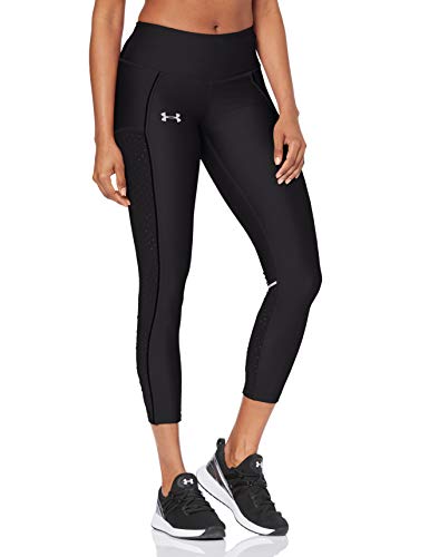 Under Armour Armour Fly Fast Raised Thread Crop Pantalones para Deporte, Mujer, Negro (Black/Black/Reflective 001), XS