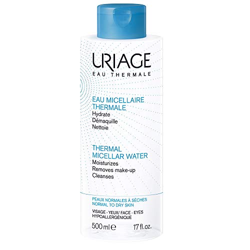 Uriage - Agua micelar termal para pieles normales a secas, 500 ml