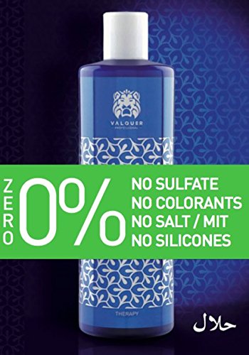 Válquer Profesional Champú Total Repair Zero % sin sal, sin sulfatos, sin parabenos y sin Siliconas. Cabellos dañados y secos - 400 ml