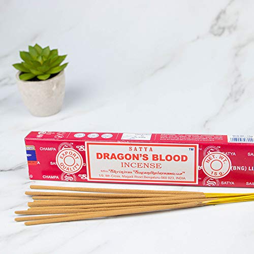 Varillas de incienso Satya Nag Champa, muchos aromas, 12 unidades de 15 g, DRAGON'S BLOOD