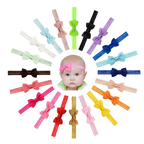 Vendas del pelo de la venda de las muchachas del bebé del Bowknot de la cinta del Grosgrain Stretch para los niños pequeños 20pcs