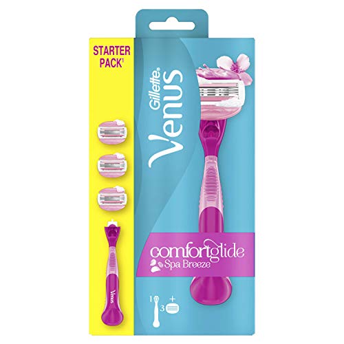 VENUS ComfortGlide Spa Breeze Maquinilla 2 en 1 + 3 Recambios, con Barras de Gel de Depilación, sin Necesidad de Gel de Depilación