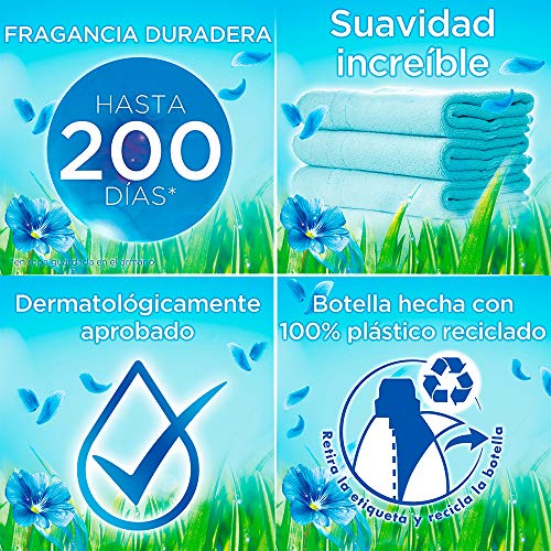 Vernel Detergente Suavizante Concentrado Ropa Cielo Azul, 57 Dosis - Total 456 Lavados (10.4 L), Pack de 8