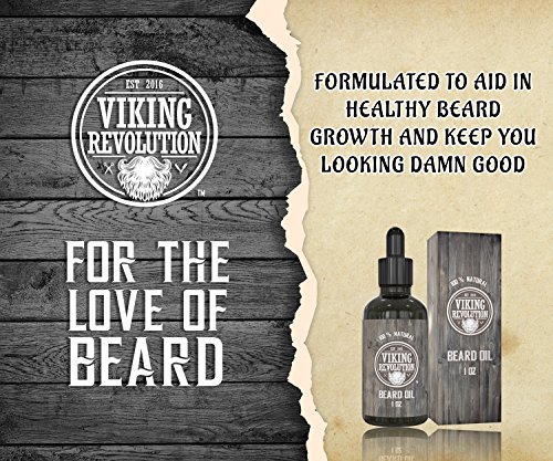 VIKING REVOLUTION Aceite Acondicionador para la Barba –100% Natural, con Aceites de Argán y Jojoba no perfumados – Suaviza y fortalece el crecimiento de la barbalece barba y bigote, sin aroma