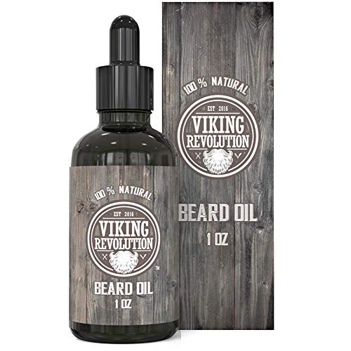 VIKING REVOLUTION Aceite Acondicionador para la Barba –100% Natural, con Aceites de Argán y Jojoba no perfumados – Suaviza y fortalece el crecimiento de la barbalece barba y bigote, sin aroma