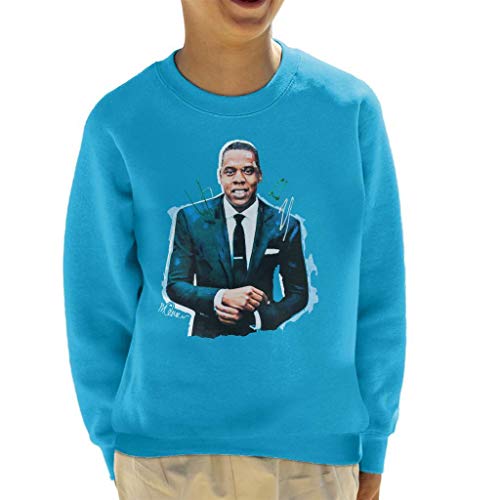 VINTRO Jay Z Suit - Sudadera para niño con estampado de Sidney Maurer Azul Azul Zafiro X-Large