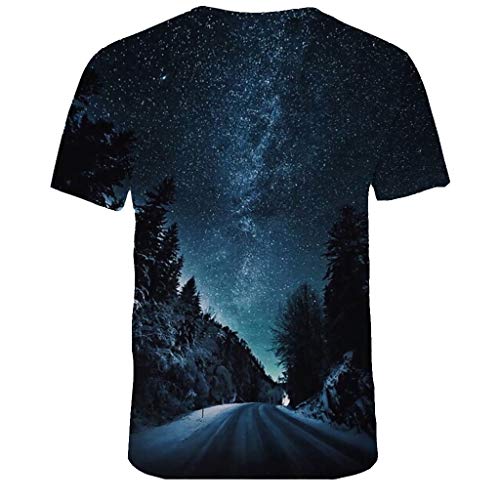 waotier Camiseta De Manga Corta para Hombre Camiseta Impresa Casual con Estampado de Estrella para Hombre Ropa Hombre De Moderno