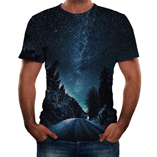 waotier Camiseta De Manga Corta para Hombre Camiseta Impresa Casual con Estampado de Estrella para Hombre Ropa Hombre De Moderno