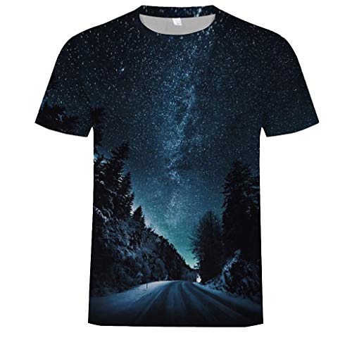 waotier Camiseta De Manga Corta para Hombre Camiseta Impresa Casual con Estampado de Estrella para Hombre Ropa Hombre De Moderno