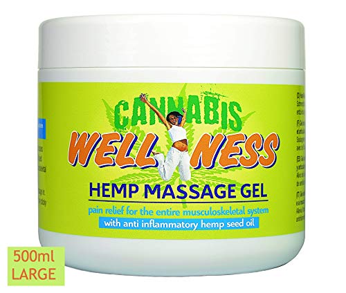 WELLNESS HEMP GEL al CAÑAMO 500ml Pomada Antiinflamatoria Alivia el Dolor | Suaviza Músculos y Articulaciones , Mejora Dolores de Espalda Rodilla y Cuello