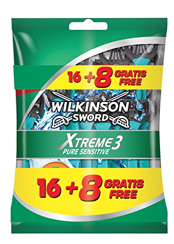 Wilkinson Sword Xtreme 3 Pure Sensitive - Maquinilla de afeitar para hombre, 24 unidades