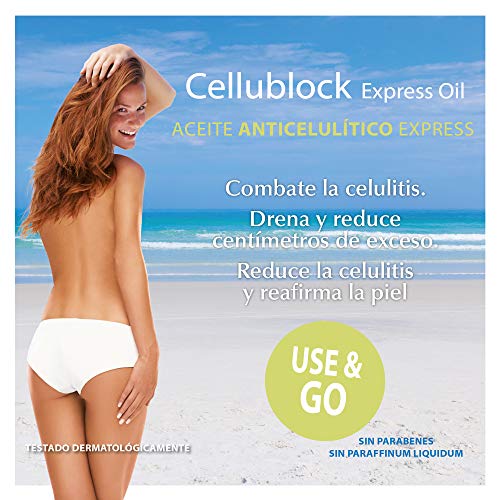 Yacel Cellublock Express Oil - Aceite Anticelulítico Drenante y Reductora, 150 ml