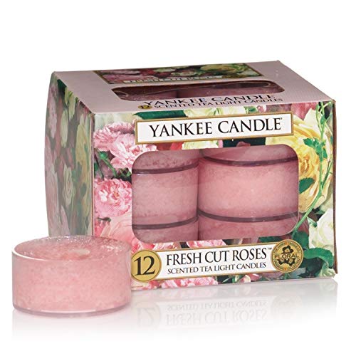 Yankee Candle Tea Light Candles, Fresh Cut Roses, Pack of 12