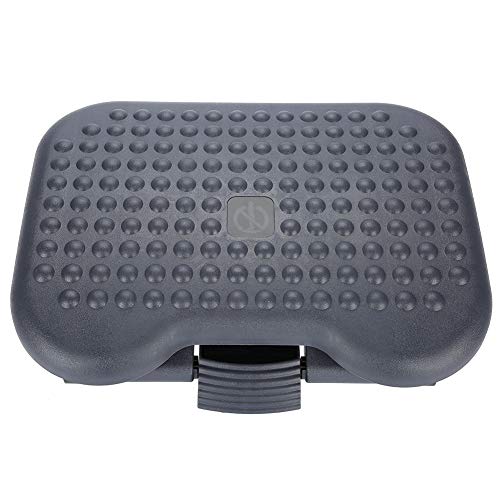 Zerone Reposapiés Ajustable de Plástico Negro, Reposapiés Portátil Ergonómico para Usar en Casa o la Oficina 45.7 x 35.4 x 11cm 3 Niveles