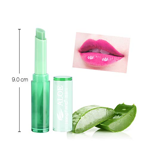 1PC Lápiz labial orgánico Lápiz labial de gelatina de aloe vera Bálsamo labial de larga duración Cambio de color mágico Bálsamo labial nutritivo Ingredientes seguros Maquillaje para labios