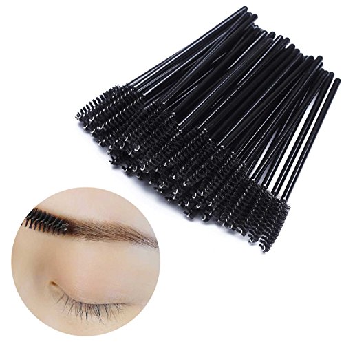 300 Pcs Desechable Mascara Pestañas Pestañas Cepillo para Pestañas Extensión Ceja y Maquillaje Color Negro