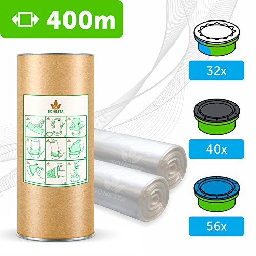 400 M - ECO Recarga compatible Sangenic Tommee Tippee | Angelcare para pañales | equivalente 24 cajitas Sangenic | 32 Angelcare | Producido en Europa + rollo de cartón para rellenar fácil