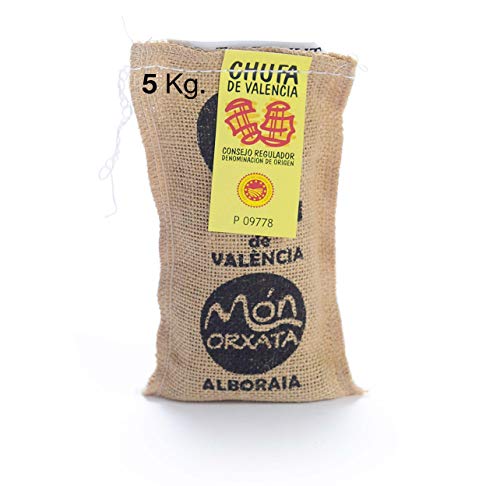 5 KG. CHUFA TRADICIONAL MÓN ORXATA. Saco yute. A granel. Denominación de Origen Valencia. Directa de familias agricultoras. Ideal para consumo crudo o elaboración de horchata. Conservar a menos de 15º