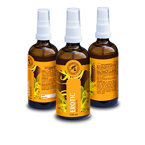 Aceite Erótico 100ml - 100% Natural Ylang Ylang Aceite y Jojoba Aceite - para Masaje Erótico - Maravilloso Olor - Botella de Cristal - Cosméticos Naturales - Aceite para Masaje Sensible