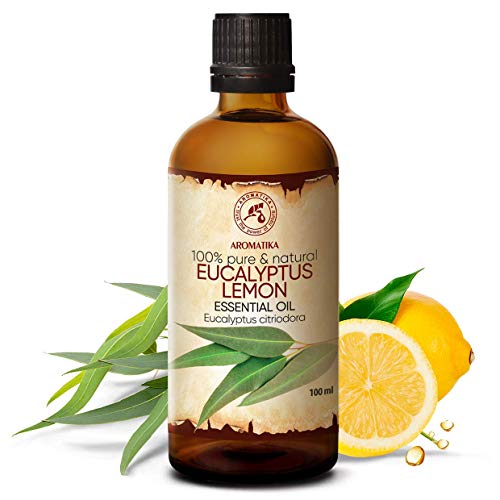 Aceite Esencial de Eucalipto y Limón 100ml para Aromaterapia - Sauna - Difusor de Aroma - Lámpara de Fragancia - Mejor para Belleza - Eucalyptus Citriodora