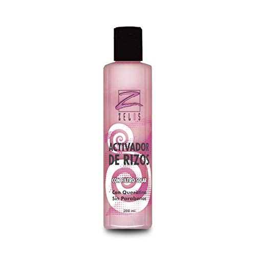 Activador De Rizos - 200 ml - Con Queratina - Define el Pelo Rizado Cabello Brillante y Sedoso - Sin Parabenos - Nutre y Regenera Ligera Fijación - Gel de Rizos/Crema para Rizos Zelos - Método Curly