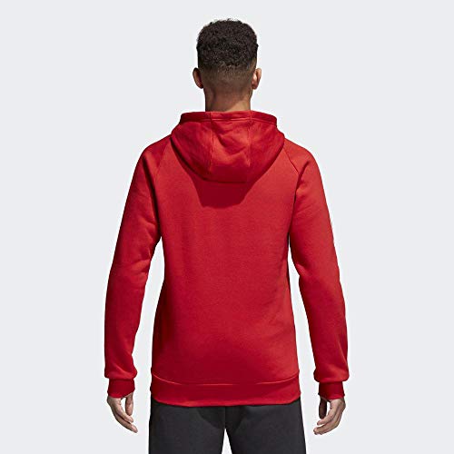 Adidas CORE18 Hoody Sudadera con Capucha, Hombre, Rojo (Rojo/Blanco), L