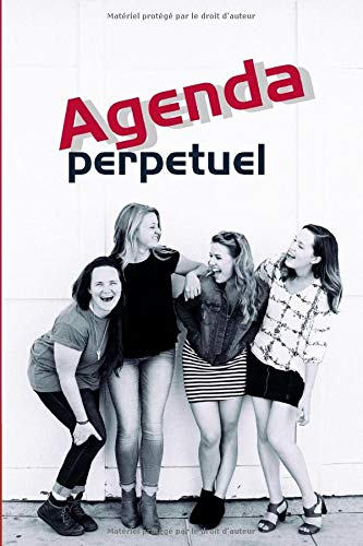 Agenda perpétuel: Agenda perpétuel de 220 pages | 2 jours par page | Couverture souple originale Couleur | Intérieur noir & blanc