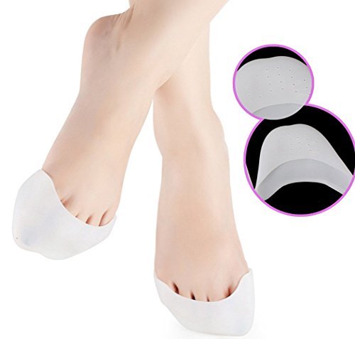 Agia Tex 2 x Protector de dedos Tapa Punta de silicona Soft Gel, protección en punta Zapatos Tacón Pumps de ballet, Alivio de Dolor, reutilizables, transpirable, para hombre, mujer y niños