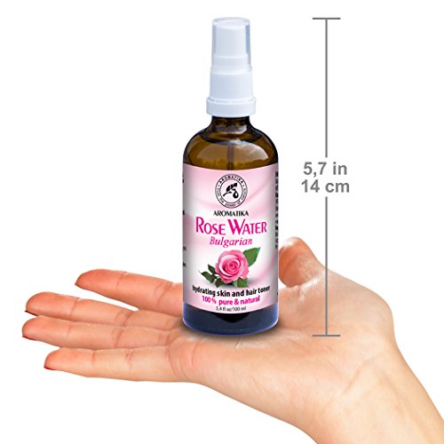 Agua de Rosas 100ml - Agua Floral de Rosa Damascena - 100% Puro y Natural - Rosa Aromática de Bulgaria - Ideal para la Piel - Corporal - Se Adapta a Todo Tipo de Piel - Sin Químicos Ni Alcohol