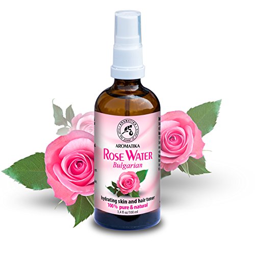 Agua de Rosas 100ml - Agua Floral de Rosa Damascena - 100% Puro y Natural - Rosa Aromática de Bulgaria - Ideal para la Piel - Corporal - Se Adapta a Todo Tipo de Piel - Sin Químicos Ni Alcohol