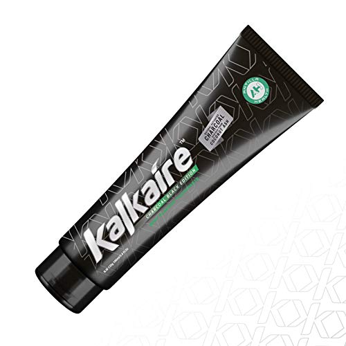 AH Kalkaire - Carbón activado de bambú Pasta de dientes negro - Pasta de dientes blanqueadora para dientes sensibles - Pasta de dientes blanqueadora sin flúor - Agente blanqueador natural - menta