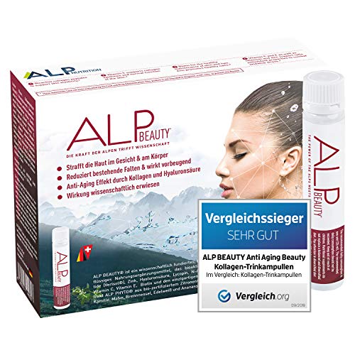 ALP BEAUTY Colágeno Acido Hialurónico Vitamina C Zinc 14x25 ml Ampollas bebibles antiedad bellezza tratamiento y antiarrugas con biotina colageno hidrolizado glucosamina y vitaminas mujer