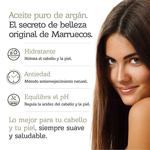 AMARIZIA Aceite de Argán Puro de Marruecos / 100% Orgánico y prensado en frío/Vegano y Cruelty-Free/Hidratante para el pelo, para la piel, cara, barba y uñas/Antiedad y antiarrugas.