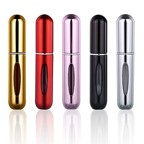 AMAYGA 5pcs 8 ml atomizador de perfume de botella vacío pulverizador del perfume de atomizadores recargable dosificador de perfume spray frasco para viaje viajes aéreos