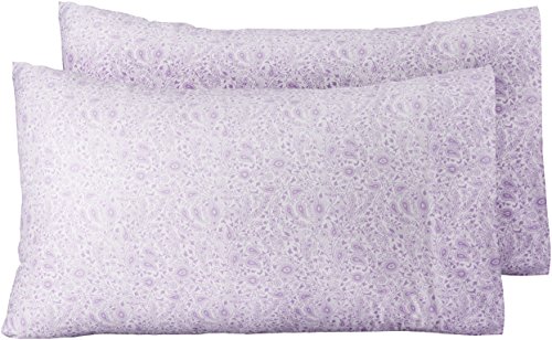 AmazonBasics - Funda de almohada de microfibra, 2 unidades, 50 x 80 cm - Lavanda Paisley