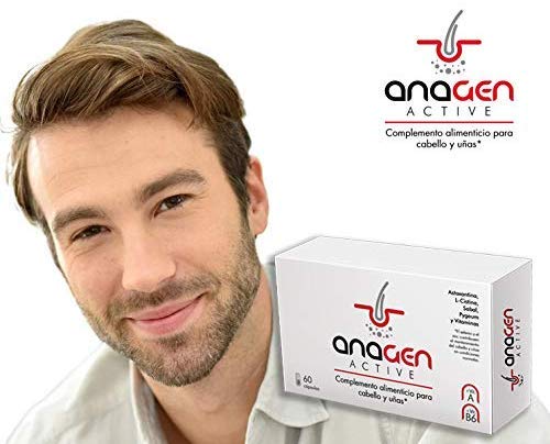 Anagen Active - tratamiento anti-caída de cabello | vitamina pelo con Bitoina, Zinc, vitaminas, Selenio, L-Cistina, Saw palmeto, Astaxantina | Crecepelo | crecimiento en hombres y mujeres (1 Caja)