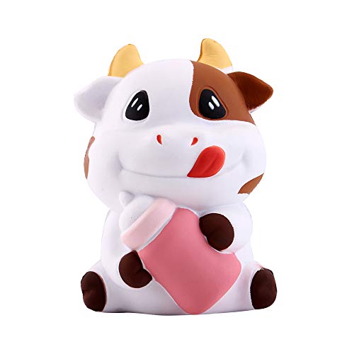 Anboor 3.1 "Squishies Vaca Kawaii Botella de Leche Suave Crecimiento Lento Perfumado Animal Squishies Alivio para el estrés Juguetes para ni?os