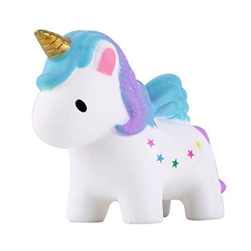 Anboor Squishies Unicornio Estrella Kawaii Squishies perfumado Animal Descompresión Apretón Alivio para el estrés Accesorios decorativos colección Color al azar