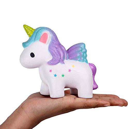 Anboor Squishies Unicornio Estrella Kawaii Squishies perfumado Animal Descompresión Apretón Alivio para el estrés Accesorios decorativos colección Color al azar