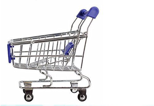 ANNIUP - Mini Carrito de la Compra, Carrito de supermercado, Cesta de Almacenamiento para Maquillaje, Estante de Almacenamiento de Metal Inoxidable para decoración de Escritorio