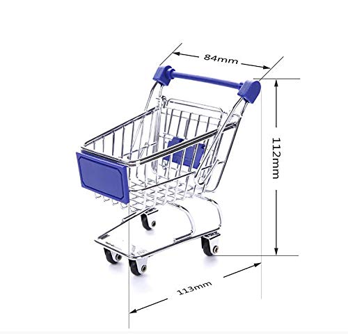 ANNIUP - Mini Carrito de la Compra, Carrito de supermercado, Cesta de Almacenamiento para Maquillaje, Estante de Almacenamiento de Metal Inoxidable para decoración de Escritorio