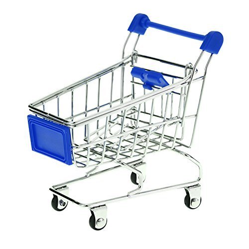 ANNIUP - Mini Carrito de la Compra, Carrito de supermercado, Cesta de Almacenamiento para Maquillaje, Estante de Almacenamiento de Metal Inoxidable para decoración de Escritorio