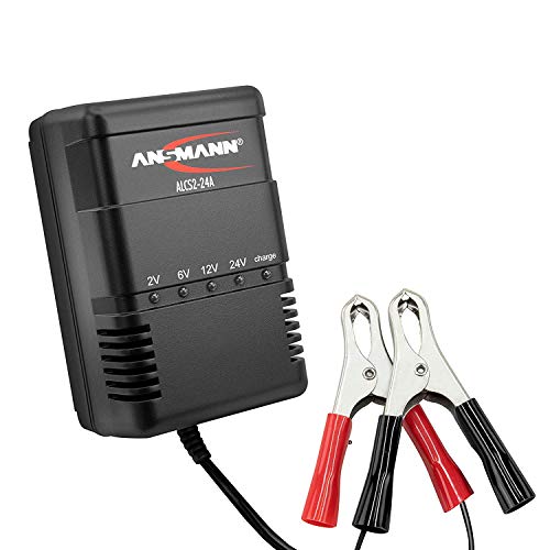 ANSMANN Cargador de batería para pequeños vehículos - 2V, 6V, 12V y 24V pilas de plomo - a partir de 1,3 Ah - Corriente de carga 300mA - 900mA