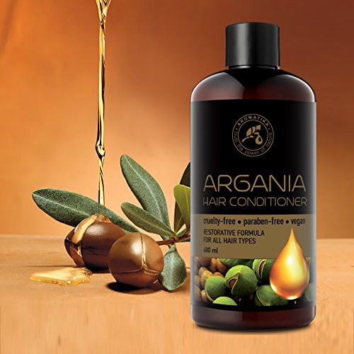 Argan Acondicionador para Cabello 480ml - Conditioner - Argán Natural & Aceite de Oliva para Todo Tipo de Cabello - Fórmula Reparadora - Cuidado del Cabello - Sin Sulfato - Sin Parabenos