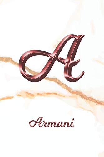 Armani: Sketchbook | Blank Imaginative Sketch Book Paper | Letter A Rose Gold White Marble Pink Effect Cover | Teach & Practice Drawing for ... Doodle Pad | Create, Imagine & Learn to Draw