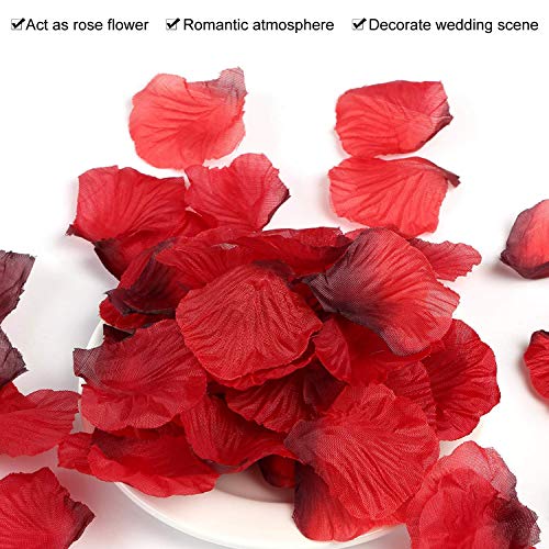 ASANMU 3000 Piezas Pétalos de Rosa, Petalos de Rosa Rojos Artificiales Pétalos de Rosa para Bodas Decoración, Fiestas, día de San Valentín y Ambiente Romántico, Proponer, Fores de Boda, Confeti